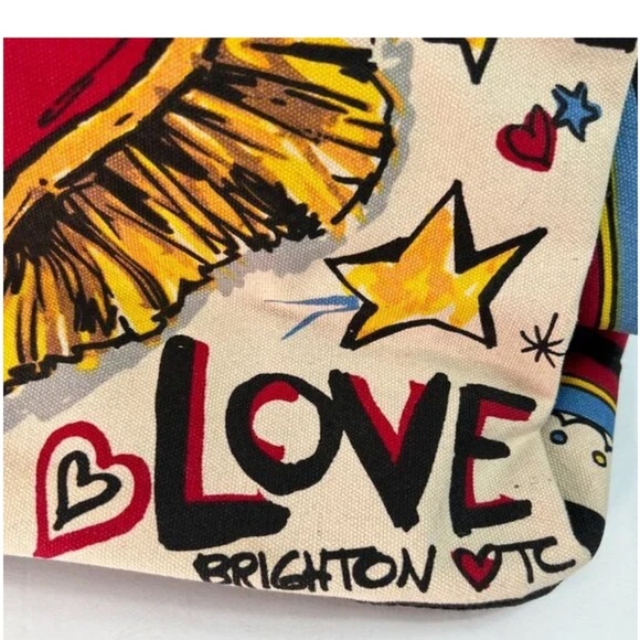 Brighton Queen Of Love Tote Bag With Heart Design & Bold Colors PurseTote Bag - Picture 7 of 16